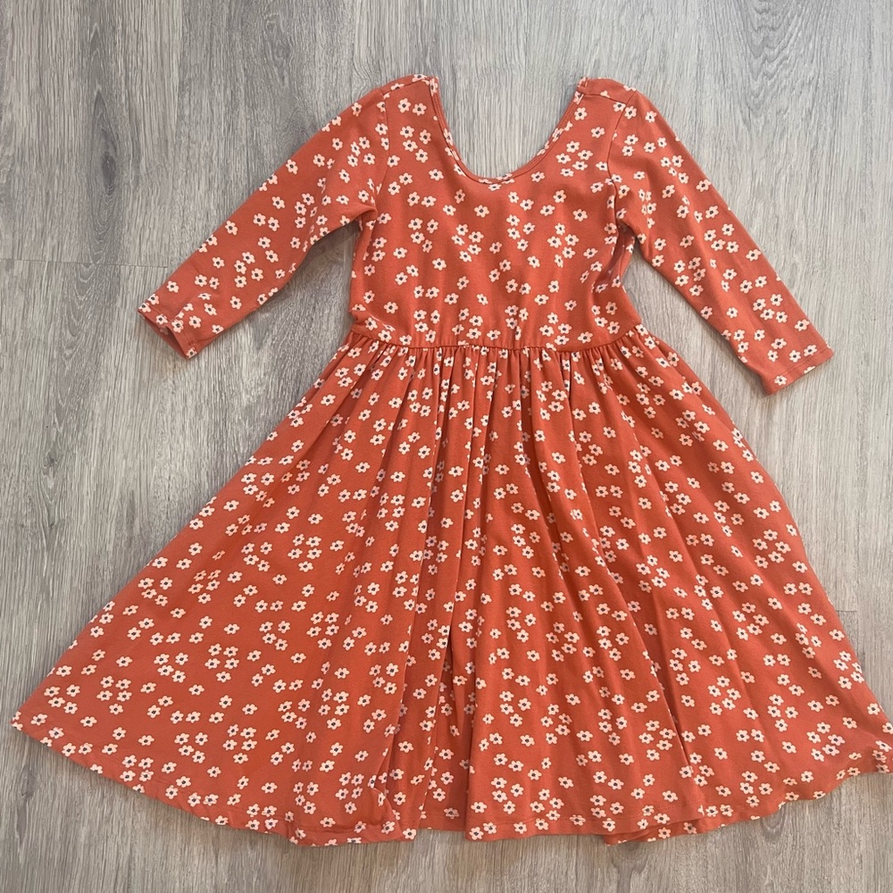 Floral Kids Dress in Red - Picture 3 of 5